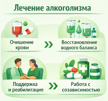 лечение алкоголизма в Зеленоградске этапы